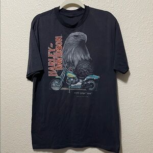 3D Emblem Harley-Davidson Men's Black Tee. Good Condition. Single Stitched Hem.